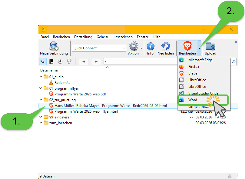 Datei in Word öffnen über Cyberduck